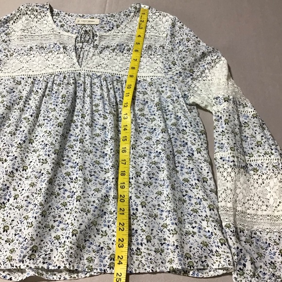 Lucky Brand Floral Lace Blouse - White and Blue - Picture 10 of 11